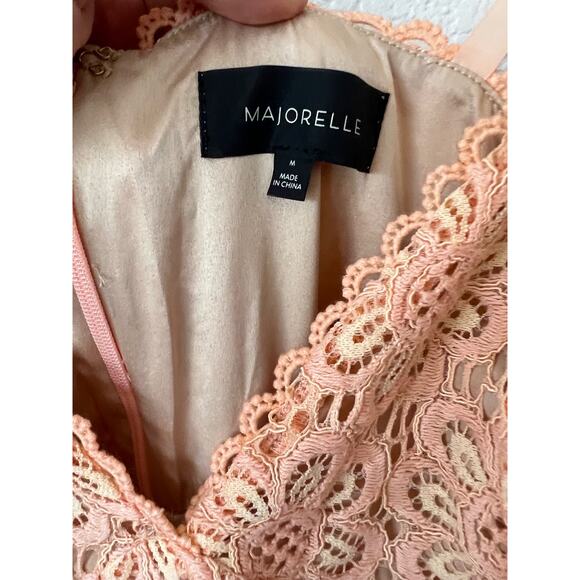 Majorelle Revolve Ellington Peach Lace Tie Strap Coquette Midi Dress Size M - Picture 10 of 12